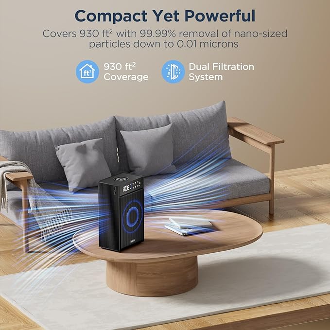 CleanForce Cube | World’s First 4-in-1 Smart Home Devices with HEPA Air Purifier, Bluetooth Speaker, Wireless Charger & Aroma Diffuser, over 900ft² Coverage | Ultra Quiet | Space saving | Swiss Tech