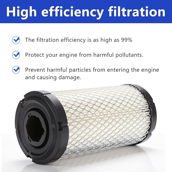 2 PCS M113621 M123378 Inner & Outer Air Filters Set - Fit for Fleetguard AF25550 Donaldson P822686 John Deere M123378 M113621 Kawasaki 11013-1290 11013-7029 11013-7048 6449 RS3715 46449