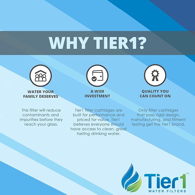 Tier1 Inline Water Filter NSF Standard Certified Replacement for GE GXRTQR Filter System - Activated Carbon Media to Reduce Contaminants including Chlorine Taste and Odor - 2 Pack