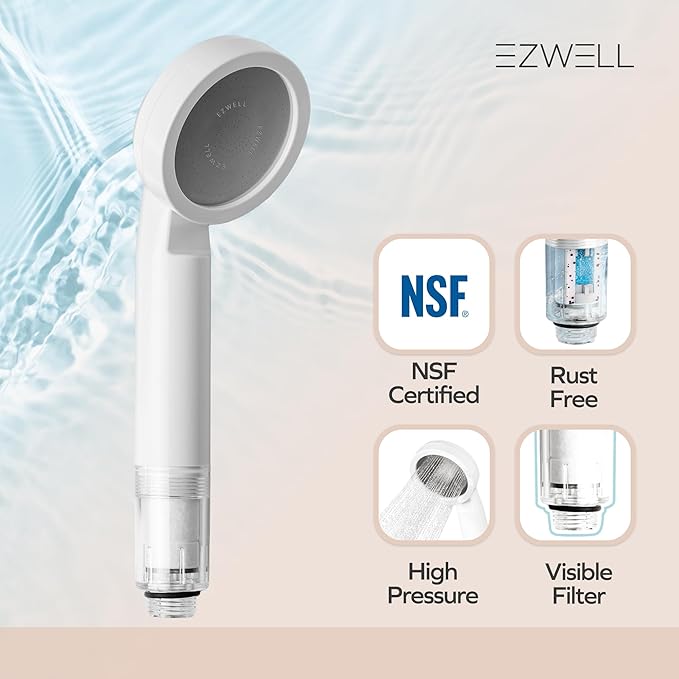 Visible Filtered Shower Head with High Pressure Rain-NSF Certificated-Korea| Filtration System, Removes Micro Substances | - Good for Dry skin & Hair, RV, Bathroom - Easy Install