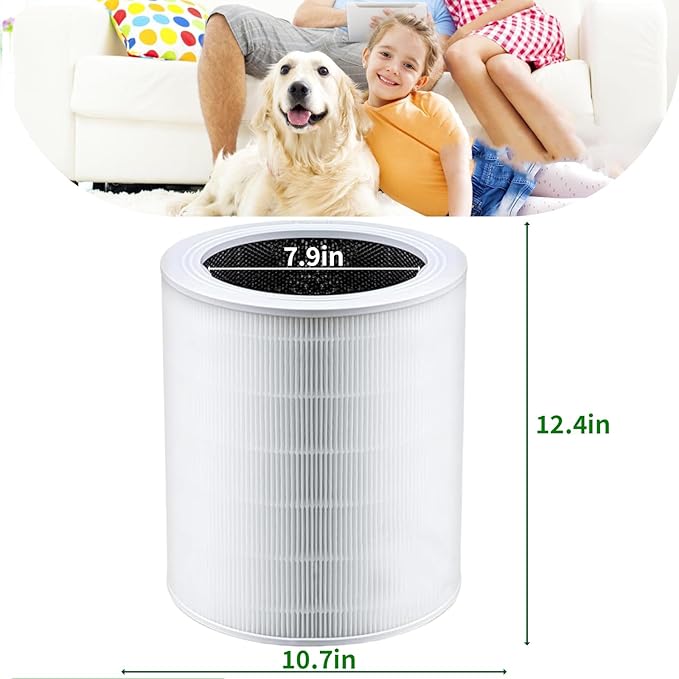 Premium Core 400S Replacement Filter for Core 400S,Core400S-P,Core 400S Smart WiFi Air Purifier.3-in-1 True HEPA Activated Carbon Filter, 2 Pack.
