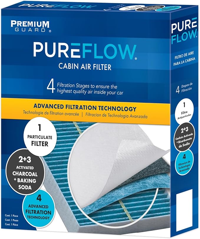 PureFlow Cabin Air Filter PC99452X | Fits 2019-2025 Nissan Altima, 2021-2025 Rogue, 2020-2025 Sentra, 2022-2025 Pathfinder, 2019-2025 INFINITI QX50 QX80, 2022-2025 QX60, QX55