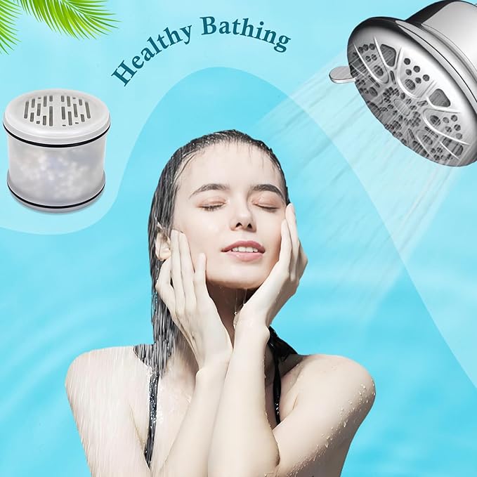 16-stage filter Replacement Fixed Shower Filter Compatible with Cobbe Fixed Filtered Shower heads 2-Pcs