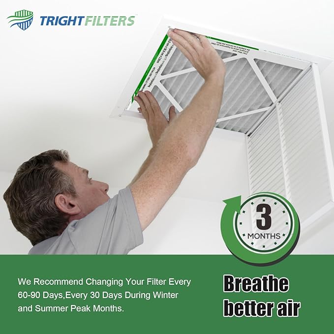 10x10x1 Air Filter 6 Pack, Durable MERV 8 Pleated Home HVAC AC Furnace Filters, Lightweight Compact Air Conditioner Filter Replacement