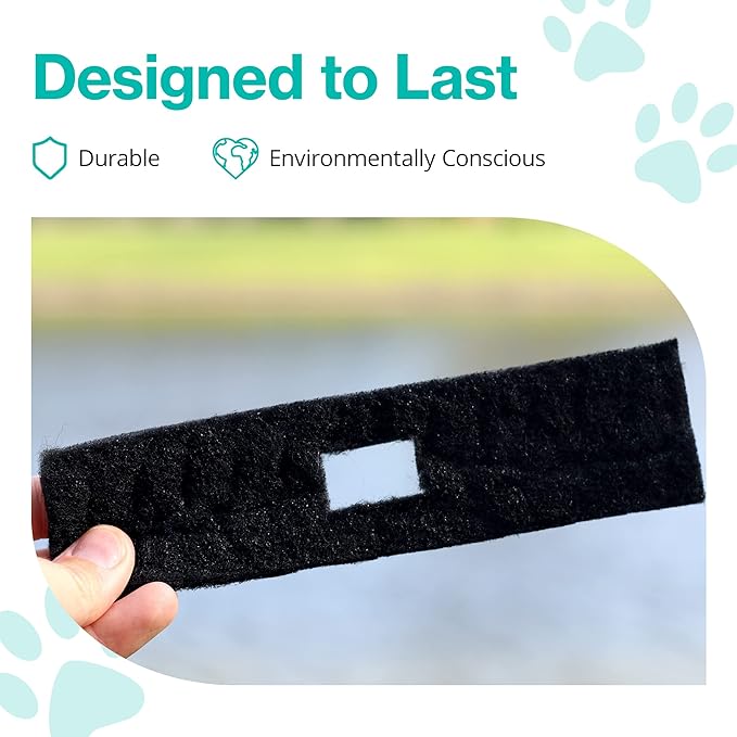 PawPail Activated Carbon Filter for Pet Litter and Trash Cans, Durable Long-Lasting Odor Absorber, Easy to Attach Freshener for Pet Waste Stations | Lasts Up to 3 Months - Black