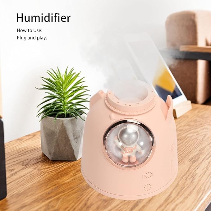 Mini Humidifier, Cute Humidifier for Bedroom, Car Humidifier, 2 Mist Modes, Super Quiet, Personal Desktop Humidifier for Office, Car, Baby Room(Pinks)