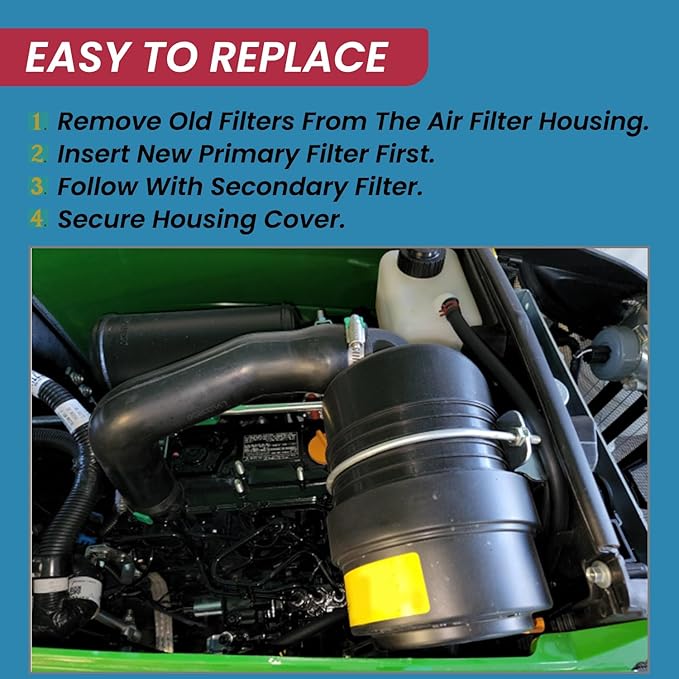 LVU34503 LVU34504 Primary and Secondary Air Filter Compatible with John Deere 1023E 1025R 2025R 2026R, 2400 2700 2750 Precisioncut, 2550 Triplex Mower Inner and Outer Filters Set of 2