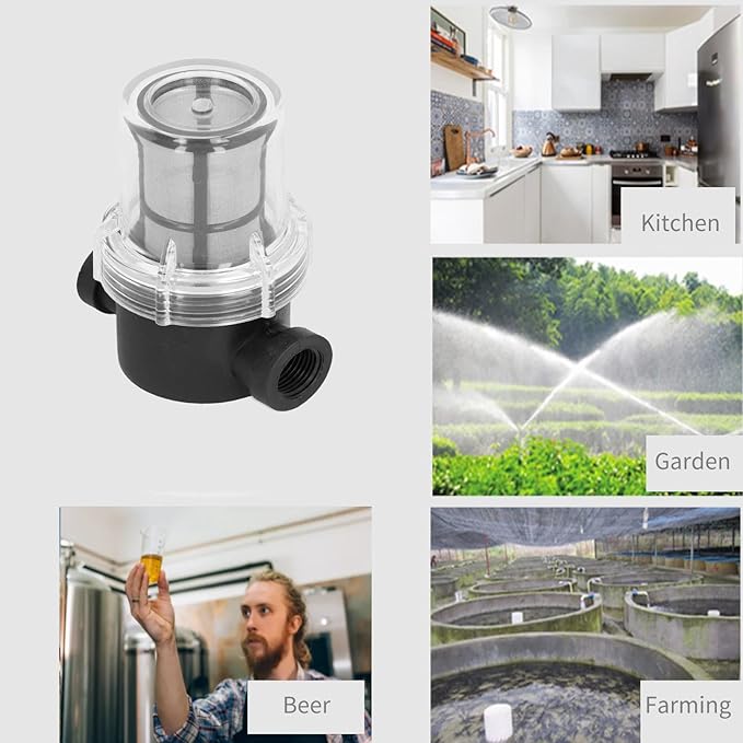 Beer Filter with 2 Barbs, Home Brewing 100 Mesh Water and Beer Filtering Beer Inline Filter Strainer Mesh Filter