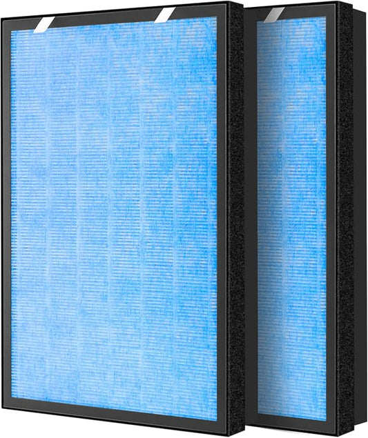 2 Pack HSP002 True HEPA Filter Replacements for Air Purifier Filters HSP002,3 in 1 H13 True HEPA Filter with Activated Carbon Pre-Filter