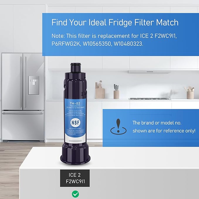 ICE2 F2WC9I1 ICE Maker Filter Replacement, Compatible with KitchenAid KUIX535HPS, KUIX535HBS Ice Makers, Used in 50 Ib Ice Maker Machines, 1 Pack (1)