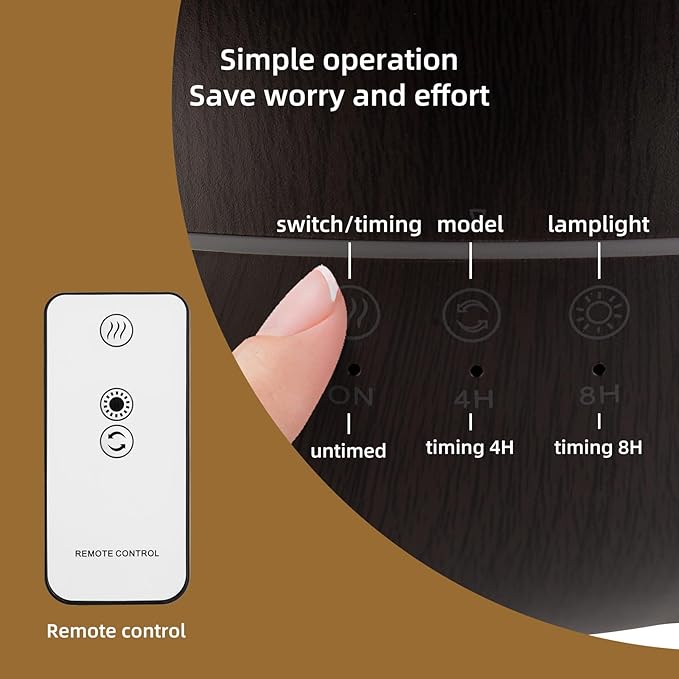Essential Oil Diffuser 250ML,Jellyfish Diffuser Volcano Diffuser Air Humidifiers Sound Pickup Ultrasonic Aromatherapy Remote Control 7Color Lights for Home Bedroom Office Hotel (Brown Color)