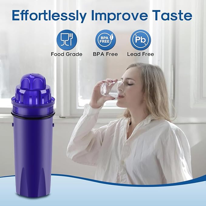 ICEPURE Pitcher Water Filter Replacement for PUR CRF950Z, CRF-950Z, PPF900Z, PPF951K, PPT700W, CR-1100C, CR1100CV, DS-1800Z, PPT711W, PPT711B, PPT111W and More PUR Pitcher and Dispensers System, 4PACK