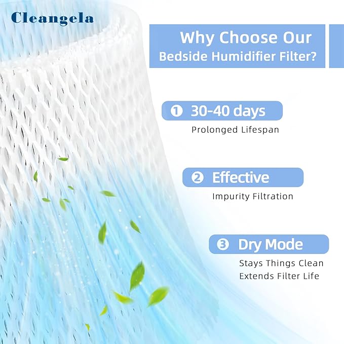 3 Pack Bedside Humidifier Filter Replacement Compatible with Canopy Bedside & Nursery Humidifiers Humidifier Wicking Replacement Filter Wood Pulp & Paper Replace Every 6 Weeks