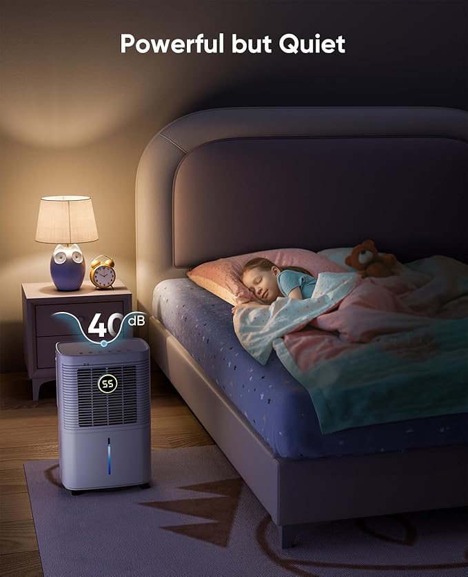 34 Pint Dehumidifiers for Home, Basement, Bedroom, Bathroom, 2500 Sq.ft Dehumidifier with Drain Hose, Smart Humidity Control & Display, 3 Operation Modes, 24H Timer, Child Lock (White)