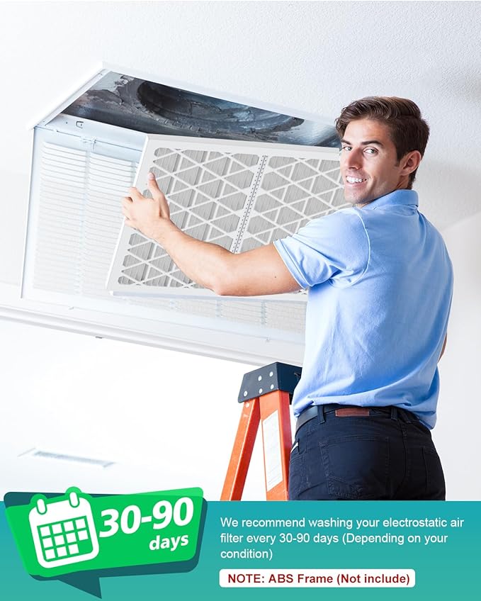 12x12x1 Air Filter Refills, 4 Pack MERV 8 Refills Only for AErovivo Reusable ABS Frame (Not Included)