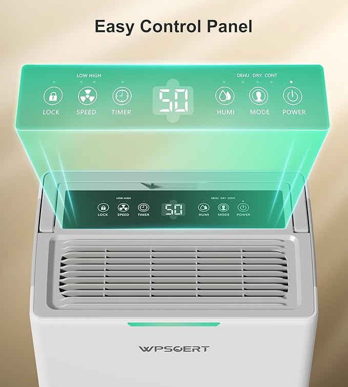4000 sq.ft Dehumidifier for Basement, 45 Pint Dehumidifiers for Home with Drain Hose, WPSOERT Smart Compressor Dehumidifies for Large Room, Bedroom, 3 Modes, Intelligent Humidity Control, Auto Defrost