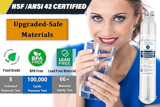 FILTER3 4396841 Refrigerator Water Filter Replacement Compatible with 4396841 4396710 EDR3RXD1 EDR3RXD1B Filter 3 P1WB2 P2RFWG2, 46-9030, Pur W10121145 W10121146 (1-PACK)