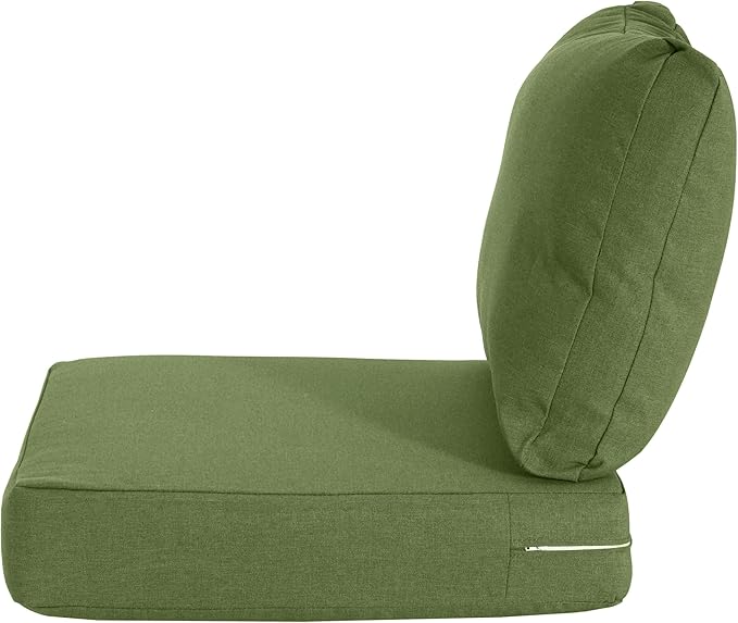 GDFStudio Outdoor Club Chair Cushion Set,5" Thick Water-Repellent Seat & Back Cushions,UV-Resistant Fabric,All-Weather Comfort Pads for Patio,Deck,Garden,Backyard Seating,Green