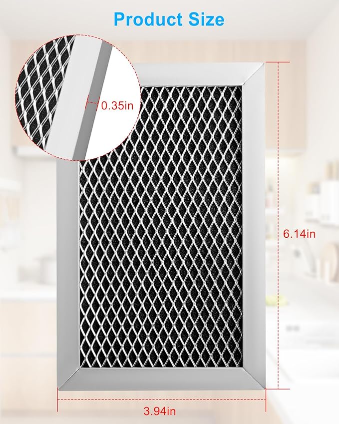 Charcoal Filter Fit for GE Microwave Oven JVM6175SF1SS JVM6175SK1SS JVM6175SK2SS JVM6175SK3SS, Microwave Filter with Activated Carbon