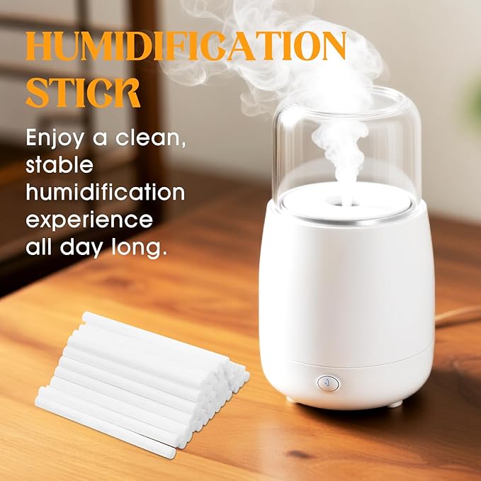 60 Pcs Humidifier Filter Replacement Rods Premium Cotton Filter Refills for Portable USB Mini Cool Mist Humidifiers (60, 4Inches)