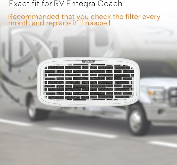 RV Premium Charcoal Activated Carbon Fiber Air Conditioner Filter - Air Duct AC Carbon Filter Replacement for RV AC Vent (4 Pack, 12.875” x 5.5”)