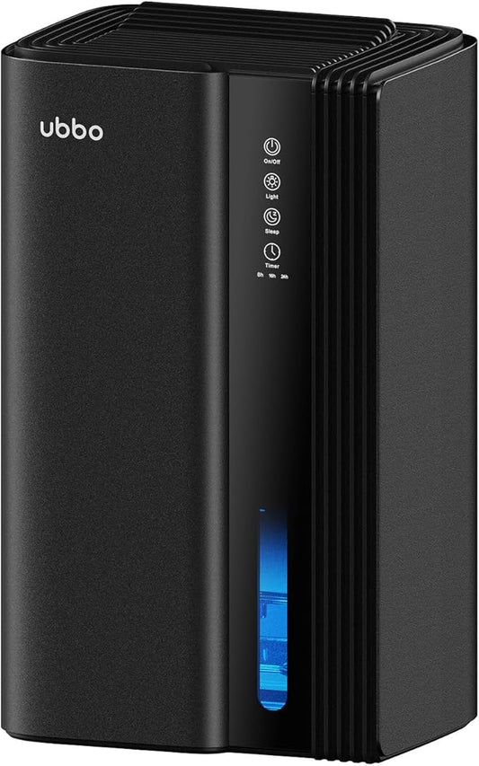 Dehumidifiers for Home, 850 sq.ft 95oz Dehumidifier with Drain Hose Timer Sleep Mode Auto-Off 7 Colors Light, Dehumidifier for Bedroom Bathroom Basements RV Black