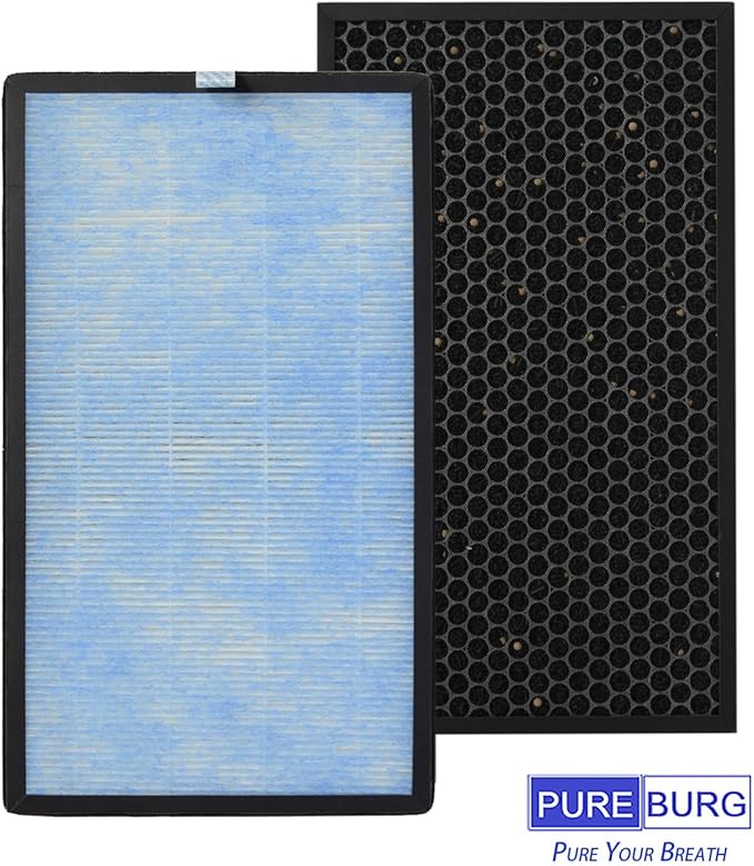 PUREBURG Replacement Filter Compatible with Partu BS-07 Air Purifier,2-Pack H13 True HEPA Activated Carbon 2-in-1 4-Stage Filtration Air Clean