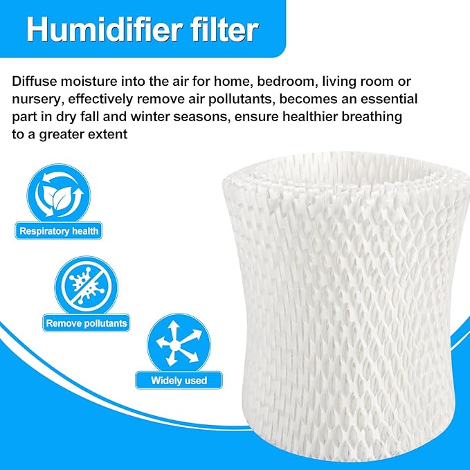 Humidifier Filters Replacement Wicks - Compatible with Canopy Bedside and Nursery Humidifiers - Made with Wood Pulp, Paper Filter - Pack of 3 Filters