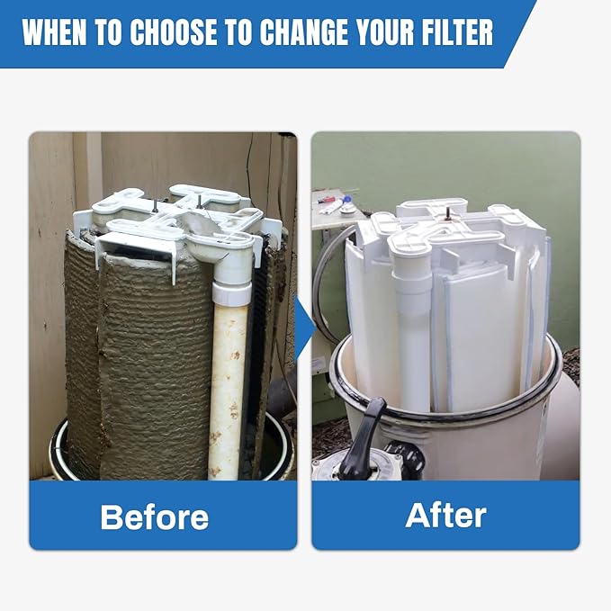 FG-1005 DE Grid Filter Compatible with FNS Plus 60, 59003000, Jandy DEL/DEV60,DE6020, FS-2005, PFS3060, FC-9550,PG-1905, 60 Sq.Ft DE Grid Swimming Pool Filter Cartridge, 7 Full + 1 Partial