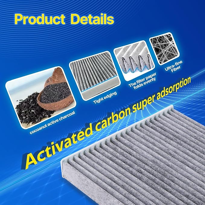 3 Pack Premium Cabin Air Filter Fits Mazda CX-7 (07-12), 1500 Classic (19-23), 2500/3500 (16-23), Ram 1500/4500/5500 (16-22), Replacement for CF11671, CP671, EG21-61-P11, 68318365AA, 68406048AA