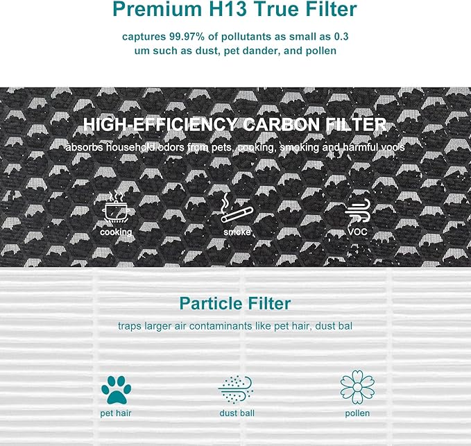 116130 Replacement Filter, 5500-2 Air Puri-fier Replacement Filter Compatible with winix 5500-2, AM80 Air Puri-fier, 2 Pack Filters and Activated Carbon Pre-Filters.