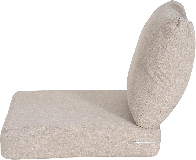 GDFStudio Outdoor Club Chair Cushion Set,5" Thick Water-Repellent Seat & Back Cushions,UV-Resistant Fabric,All-Weather Comfort Pads for Patio,Deck,Garden,Backyard Seating,Beige