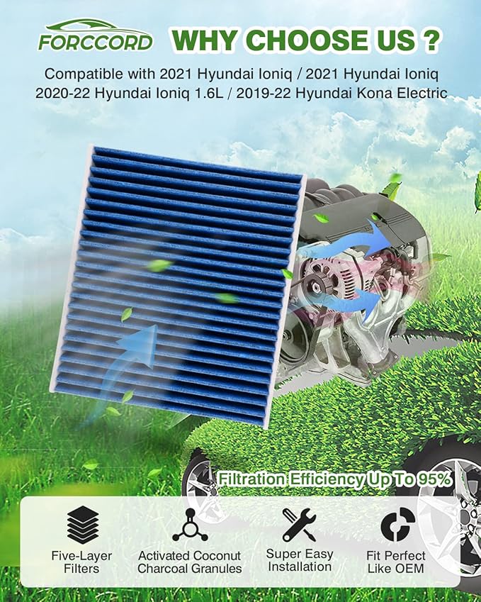 2- Pack CF11966 HEPA Cabin Air Filter Fits for Buick Enclave, Encore GX, Envision, Regal, LaCrosse, Cadillac, GMC, Chevrolet Blazer, Bolt EV, Camaro, Colorado Carbon Cabin Filter Accessories