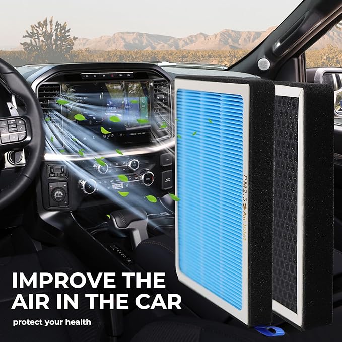 CF12150 Cabin Air Filter With Activated Carbon For 2015 2016 2017 2018 2019 2020 2021 2022 F150 Accessories 2017-2022 F250 F350 Super Duty Expedition Lincoln Navigator Air Filters