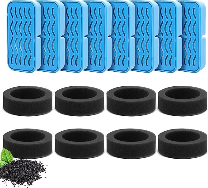 PETCHO 8-Pack Cat Water Fountain Filters Compatible with 108oz/3.2L S3-SC Cat Water Fountain, Activated Carbon & Resin, Replacement Filter for Cats