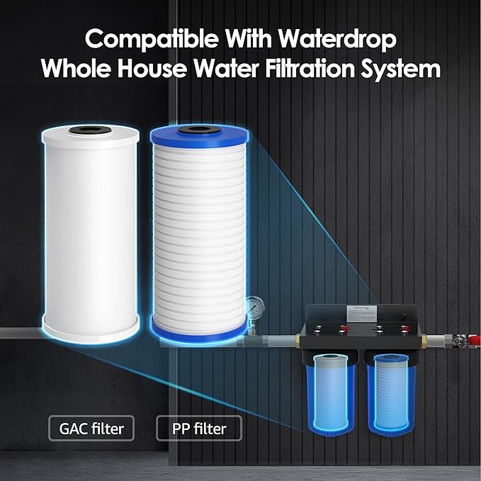 Waterdrop FXHTC AP810 10" x 4.5" Whole House Water Filter, Replacement for GE® FXHTC, 3M® Aqua-Pure AP810, Culligan® RFC-BBSA, W50PEHD, GXWH40L, GXWH35F, DuPont WFHD13001, Pentek® R50-BB