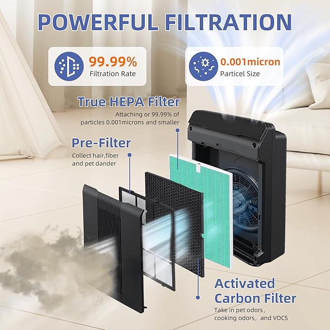116130 HEPA Toxin Absorber Replacement Filter H for Winix 5500-2 Am80 Plasmawave Air Purifier True HEPA Carbon Filter,2 Set,Green