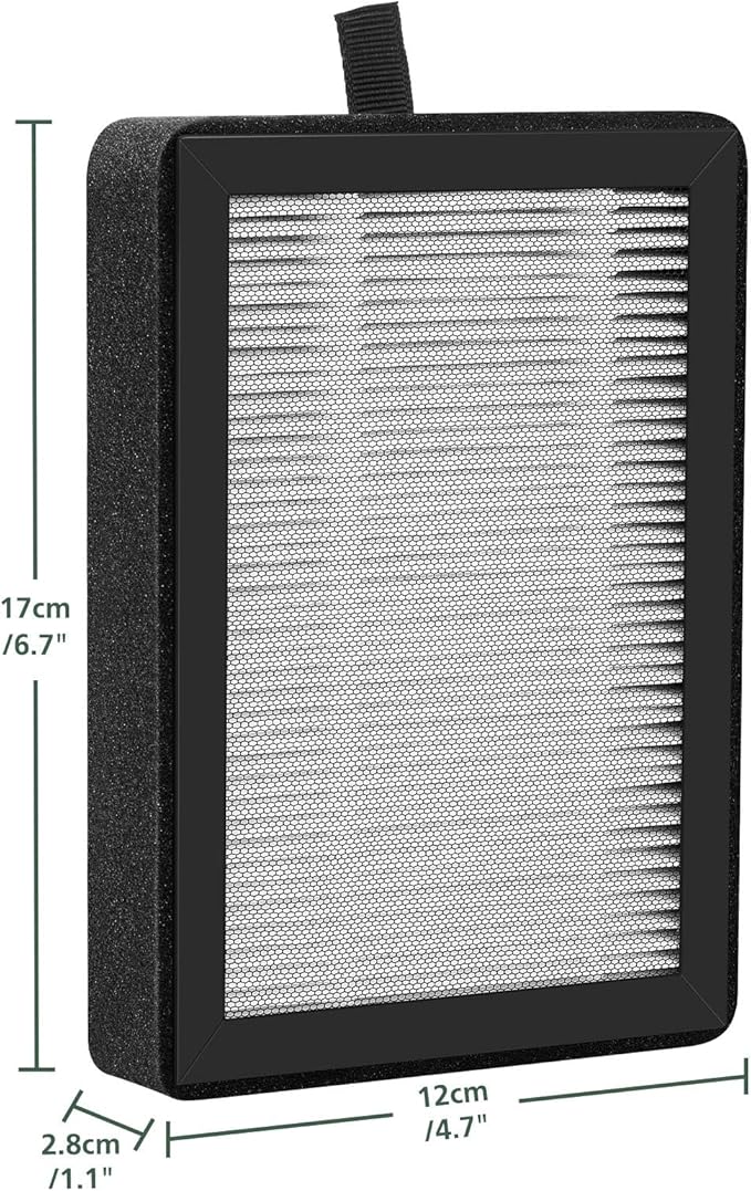 4 Pack LV-H128 Replacement Filter Compatible with LEVOIT LV-H128 / PUURVSAS (HM669A) / ROVACS (RV60) Air Purifiers, 3-in-1 HEPA, Activated Carbon Layer and Pre-Filter
