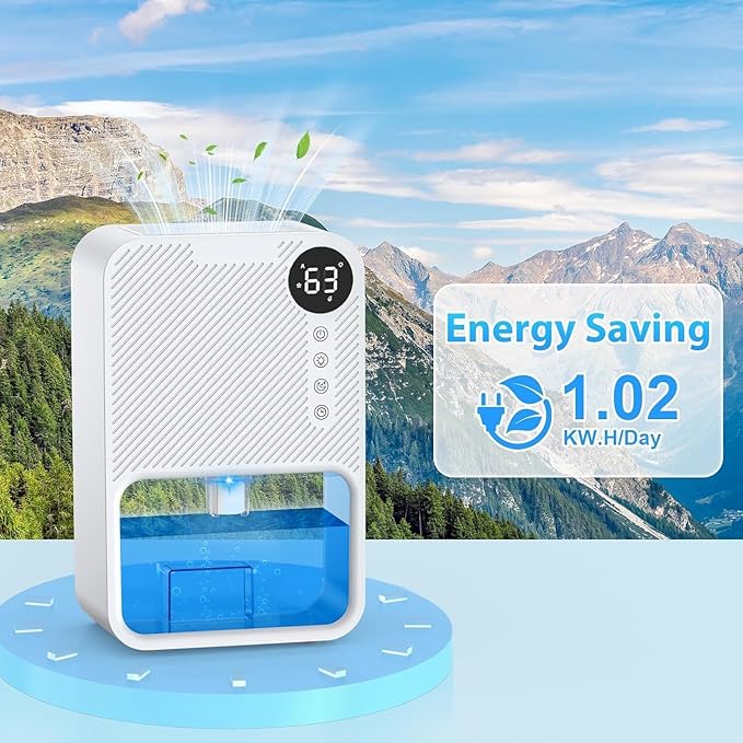 Dehumidifiers for Home, 128 OZ Visible Water Tank, 600 sq.ft Dehumidifiers for Basement Bathroom Bedroom RV with Auto Shut Off, 7 Colors LED Light, Timer Setting, Sleep Mode