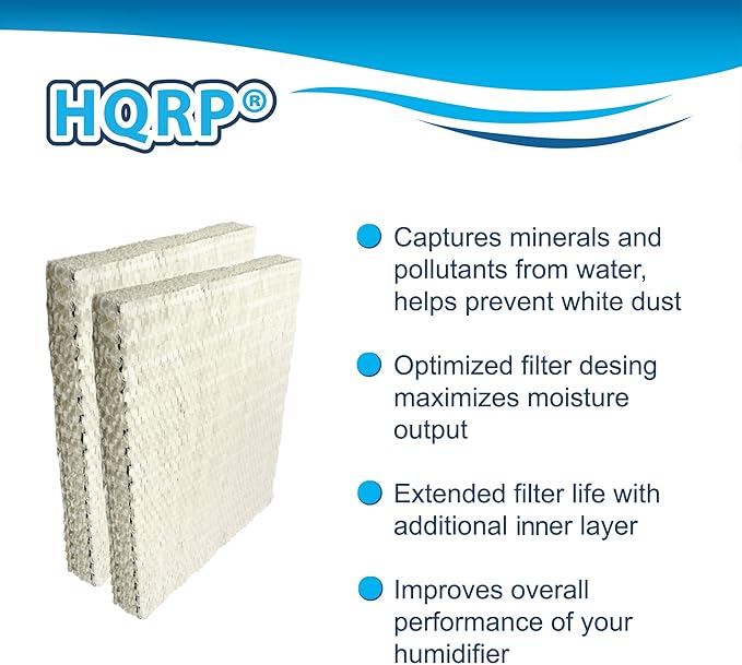 HQRP 2-Pack Wick Filter Compatible with Aprilaire 112, 136, 224, 225, 440, 445, 445A, 448 Humidifiers, Replacement for Aprilaire # 12