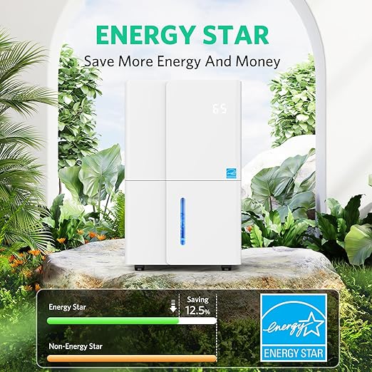 Dehumidifier. 3000 Sq.Ft Dehumidifiers, Max 80 Pints/Day (Standard 35 Pint/Day) Dehumidifier for Basement with 1.7 Gal Water Tank, For Home, Bedroom, Closet with Auto Shut Off, Sleep Mode,24H Timer