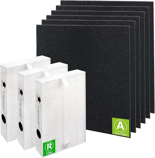 3 Pack HPA300 HEPA Filter Replacement for Honeywell Air Purifiers Filter HPA300 HPA200 HPA100 Series &Filter R-Replace HRF-R3 & HRF-R2 &HRF-R1&HRF-AP1-6 Pack Activated Carbon Pre-Filter by Blutoget