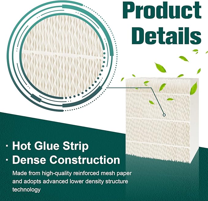 ROMON 1043 Humidifier Super Filter Wick Replacement for Essick Air AIRCARE 821000 826000 826800 831000 EP9500 EP9700 EP9R500 EP9R800 and Bemis Space Saver 8000 Series Humidifiers, 2 Pack