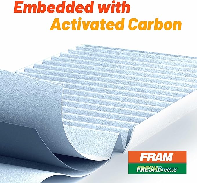 FRAM Fresh Breeze Cabin Air Filter Replacement for Car Passenger Compartment w/ Arm and Hammer Baking Soda, Easy Install, CF9846A for Subaru and Toyota Vehicles