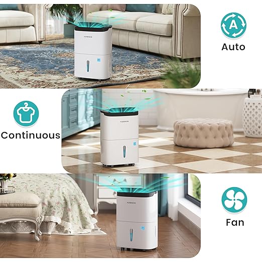 Kesnos 80 Pints Energy Star Dehumidifier for Home & Basement with Drain Hose, Ideal for Large Spaces up to 5,000 Sq. Ft., Featuring Auto Defrost & Self-Drying Function