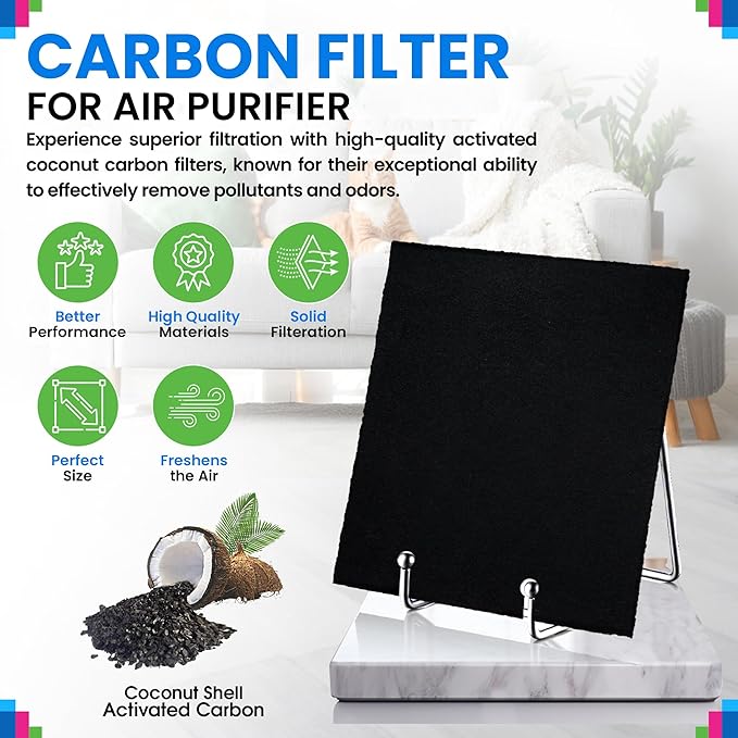 Bagean Activated Carbon Pre Filter A Replacement - Compatible with Honeywell HPA200 Air Purifier Series - Fits Honeywell HPA200 Prefilter A - Air Filters Absorb Odors and Freshen Your Home (6-Pack)