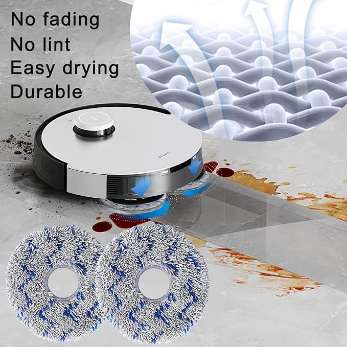 GYLBF Accessories Kit for Ecovacs Deebot X1 Omni, Replacement Parts for Ecovacs Deebot X1 Turbo Vacuum Cleaner, 1 Main Brush, 2 HEPA Filters, 4 Sidebrushes, 4 Mop Pads, 4 Dust Bags
