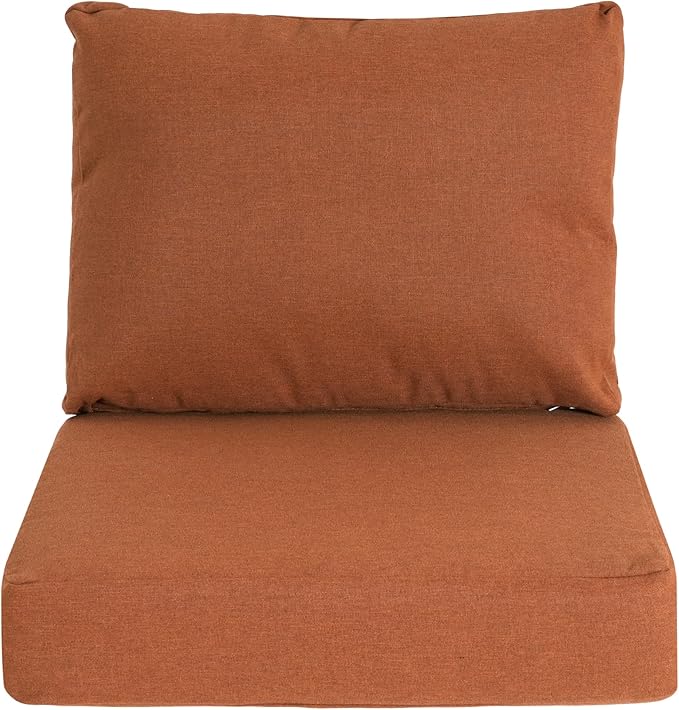 GDFStudio Outdoor Club Chair Cushion Set,5" Thick Water-Repellent Seat & Back Cushions,UV-Resistant Fabric,All-Weather Comfort Pads for Patio,Deck,Garden,Backyard Seating,Orange