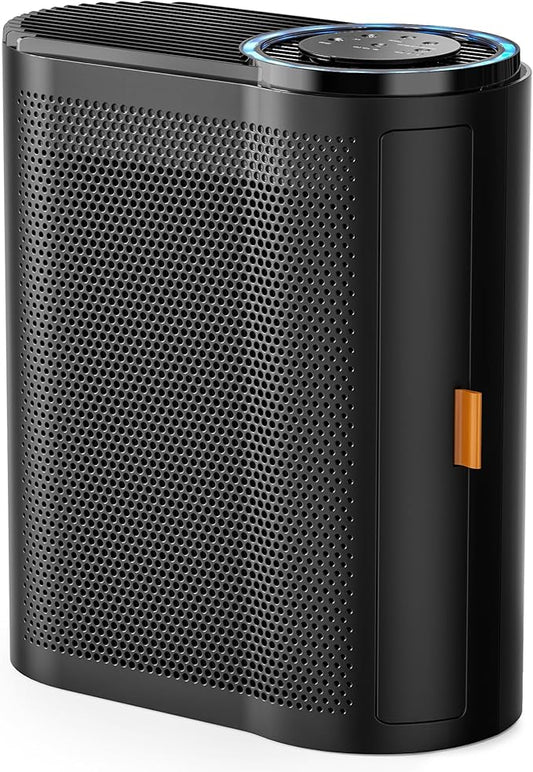 AROEVE Air Purifiers for Home Bedroom, Covers Up to 1095 ft², 3-in-1 Filter Sleep Mode, Air Quality Indicator Ring, Remove Dust Smoke Odor Pollen Allergies Pet Hair for Dorm Room, Office, MK04, Black