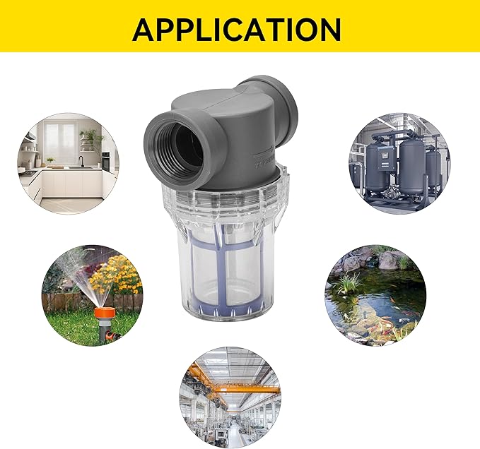 1'' Female NPT in-Line Strainer - Garden Hose Filter for High Pressure Washer, Sediment Filter with 100 Mesh Stainless Steel Screen (1'' 100 Mesh)